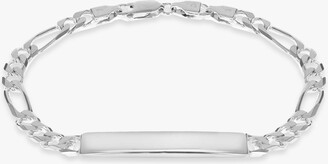 IBB Personalised Sterling Silver ID Figaro Chain Bracelet