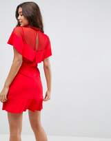 Thumbnail for your product : ASOS DESIGN Skater Dress With Dobby Mesh Panel