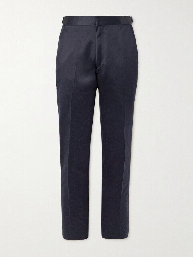 Tom Ford Dyllan Straight-Leg Cotton-Satin Trousers