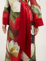 Thumbnail for your product : F.R.S For Restless Sleepers Alectrona Floral-print Silk-satin Wrap Dress - Womens - Red Multi