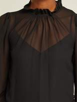 Thumbnail for your product : See by Chloe Ruffled Georgette Peplum Blouse - Womens - Black