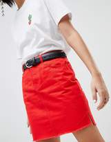 Thumbnail for your product : Pieces Coloured Denim Skirt