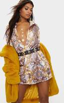 Thumbnail for your product : PrettyLittleThing Pink Chain Print Shirt Dress