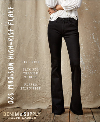 Denim & Supply Ralph Lauren Reiser High-Rise Flared Black Wash Jeans