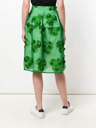 P.A.R.O.S.H. floral embroidered midi skirt