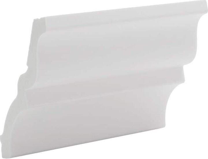 2-1/2 in. D x 2-3/4 in. W x 4 in. L Primed White Plain Polyurethane Crown Moulding Sample