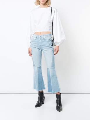 Frame panelled kick flare jeans