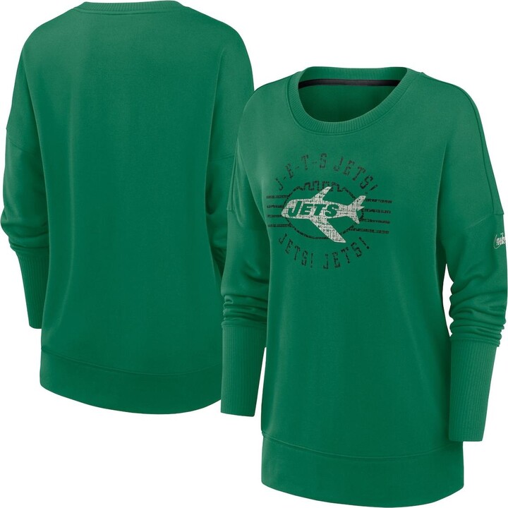 Nike Women's Green New York Jets Rewind Playback Icon Performance Pullover Sweatshirt