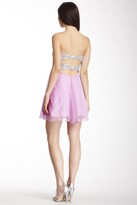 Thumbnail for your product : La Femme Sequined Open Back Strapless Dress