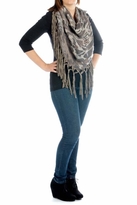 Thumbnail for your product : Tolani Wool Cape Scarf With Suede Fringe