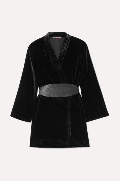 velvet wrap mini dress