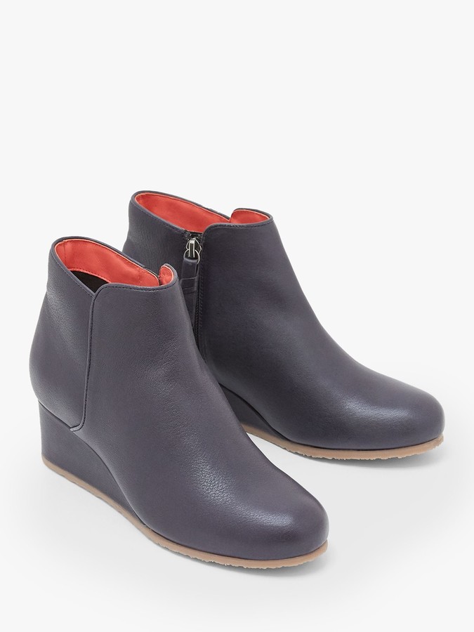 navy wedge boots uk