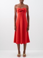 Thumbnail for your product : Zimmermann Lyre Tied Empire-waist Cotton-blend Jersey Dress - Red
