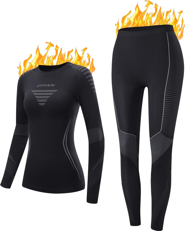 EFFAN Ladies Thermal Underwear Base Layer Women Set Ski Thermals