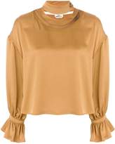 Thumbnail for your product : Fendi metallic ruched blouse