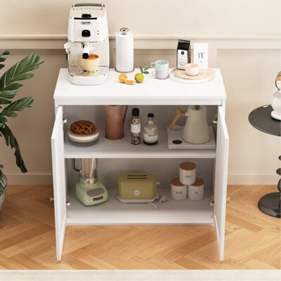 Latitude Run Sideboard Kitchen Storage Cabinet With Double Doors, Coffee Bar Cabinet With Adjustable Shelves, Buffet For Dining Room, Living Room Or Entryway, Mode