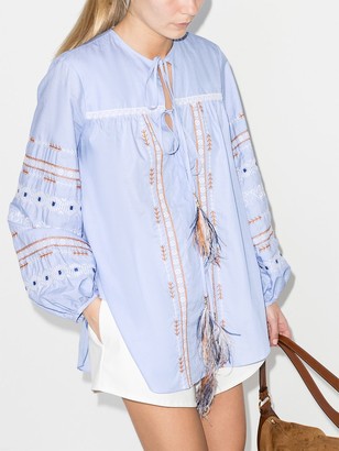 Silvia Tcherassi Monti geometric-embroidered blouse