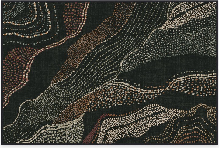 Ruggable Adorned Black Multicolor Flatwoven Rug by Malene Barnett