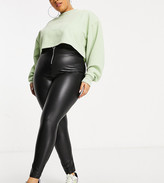 Thumbnail for your product : Yours faux leather leggings in black