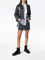 Thumbnail for your product : Helmut Lang Logo Embroidered Cropped Denim Jacket