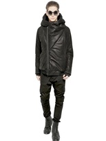 Thumbnail for your product : Julius Hooded Nubuck Lamb Leather Jacket
