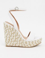 Thumbnail for your product : ASOS DESIGN Topic espadrille wedges in white