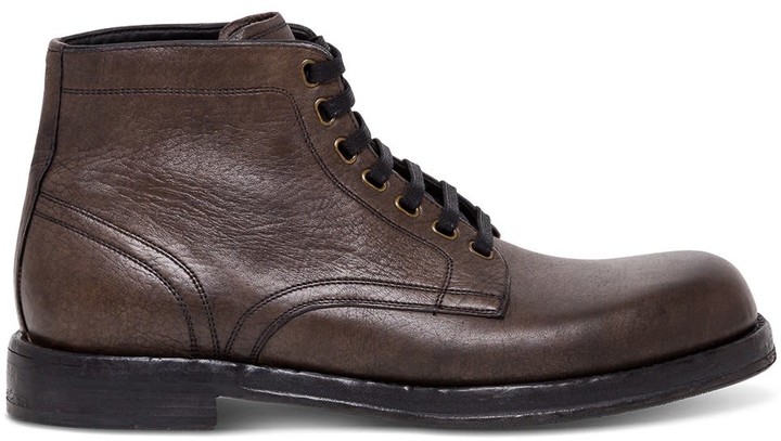 Dolce & Gabbana Lace-up Leather Boots - odista.com