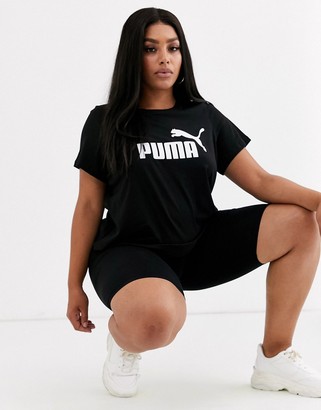 Puma Plus Essentials logo tee in black