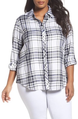 Foxcroft Plus Size Women's Plaid Shirt