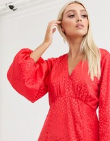 Thumbnail for your product : ASOS DESIGN DESIGN maxi dress with puff sleeves in jacquard