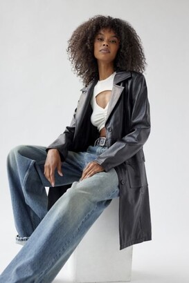 Urban Outfitters Lara Faux Leather Overcoat