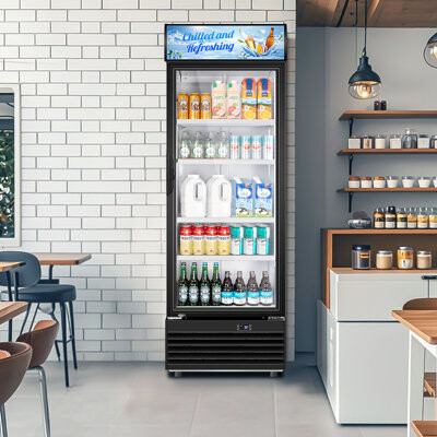 TAZPI 11.15 Cu Ft Commercial Refrigerator With Glass Door Display Beverage Fridge