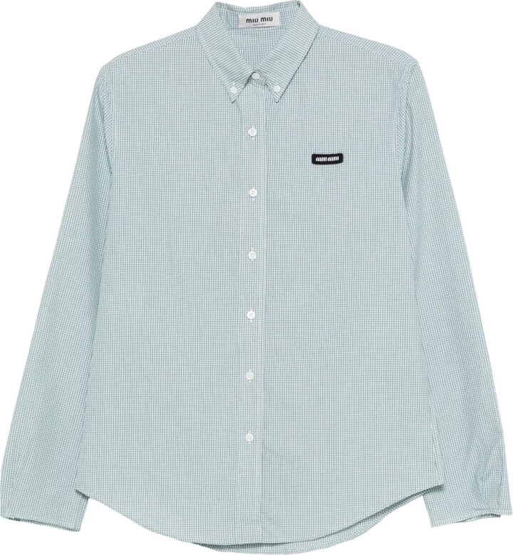 Miu Miu Check-Pattern Buttoned Shirt