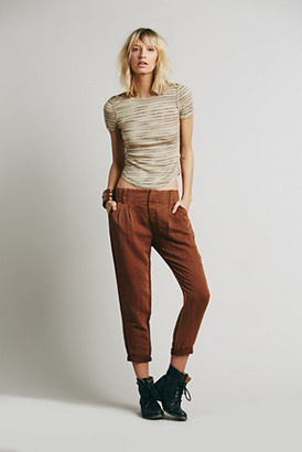 Free People Womens RELAXED WASHED TROUSER