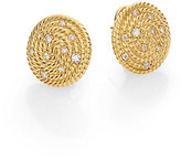 Thumbnail for your product : David Yurman Cable Coil Earrings with Diamonds in Gold