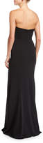 Thumbnail for your product : Badgley Mischka Strapless Pleated Front Column Crepe Evening Gown