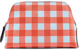Thumbnail for your product : Diane von Furstenberg Gingham Textured-leather Pouch - Papaya