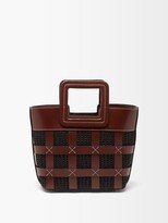 Thumbnail for your product : STAUD Shirley Mini Raffia And Leather Tote Bag - Black Multi