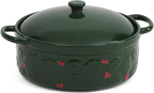 TJMAXX 3.5X8.5 Holly Embossed Casserole Baker