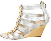 Thumbnail for your product : Giuseppe Zanotti Metallic Leather Wedges