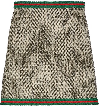 Gucci tweed Web stripe skirt