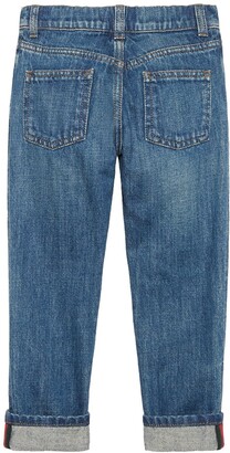 Gucci Children Web detail straight leg jeans