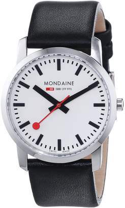 Mondaine Women's 'SBB' Swiss Quartz Stainless Steel and Leather Casual Watch, Color:Black (Model: A400.30351.11SBB)