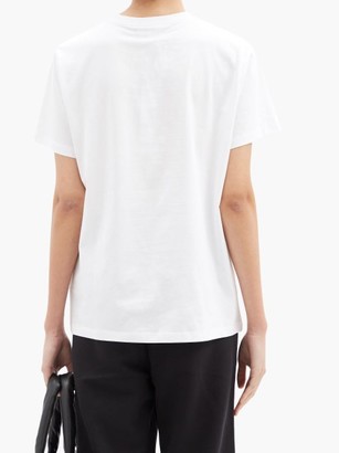 Ganni Smiling Face-print Cotton-jersey T-shirt - White Multi
