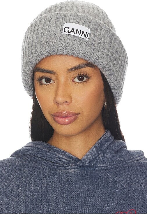 帽子 GANNI Structured Rib Beanie Ganni Structured Rib Beanie - ShopStyle Hats