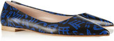Thumbnail for your product : Miu Miu Printed leather point-toe flats