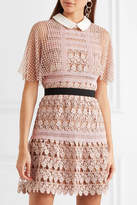 Thumbnail for your product : Self-Portrait Guipure Lace Mini Dress - Blush