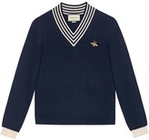 Thumbnail for your product : Gucci V-neck wool knit with bee