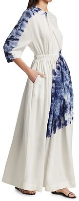 Proenza Schouler Tie-Dye Linen-Blend Maxi Dress