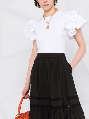 P.A.R.O.S.H. A-line cotton maxi skirt